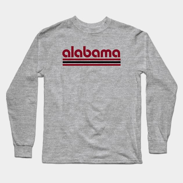 Retro Alabama Stripes Long Sleeve T-Shirt by Now Boarding